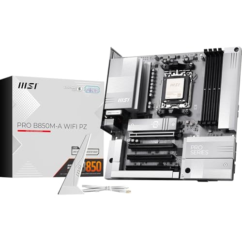 マザーボード MSI PRO B850M-A WIFI+Ryzen 5 8400f+IS50X MSI PRO B850M-A WiFi PZ Motherboard, Back-Connect mATX - Supports